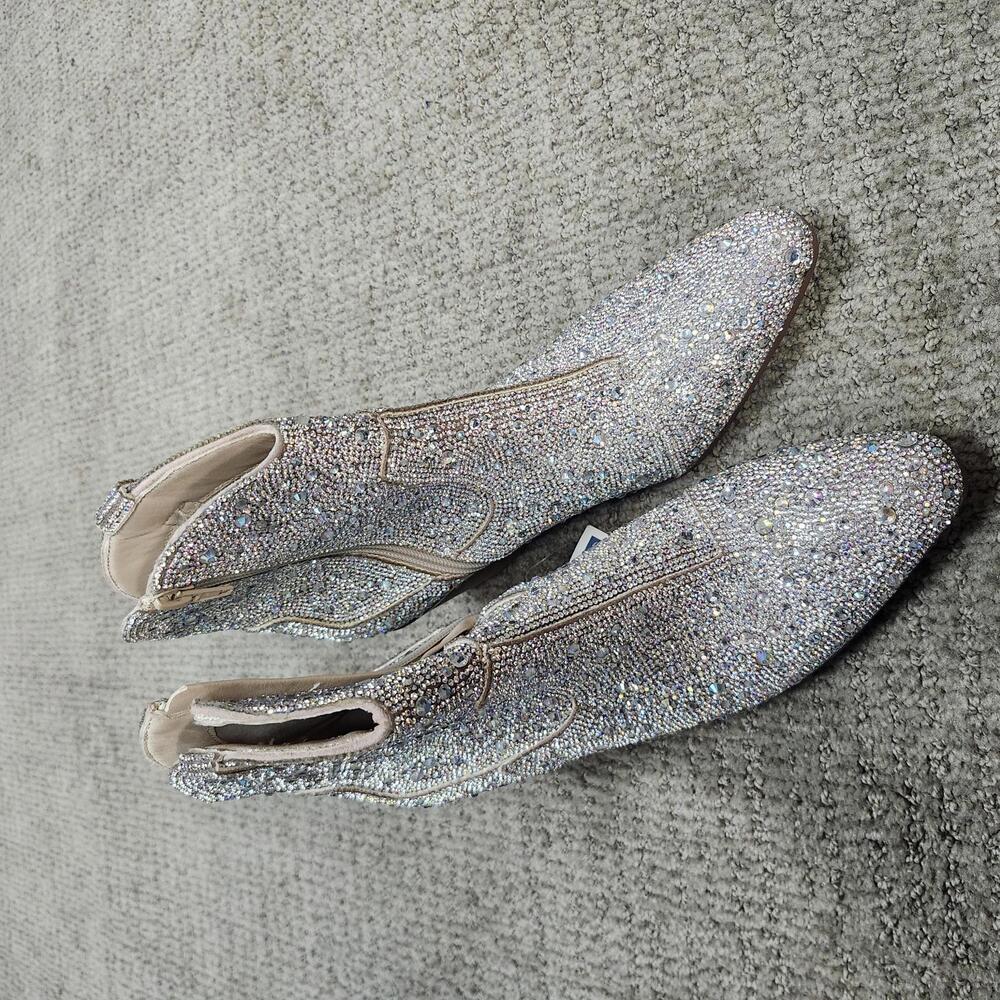 Cushionaire Bravo Sparkly Rhinetsone Western Ankle Boots Women's Size 8.5